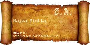 Bajza Mietta névjegykártya
